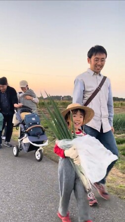 ネギ収穫体験の帰り道