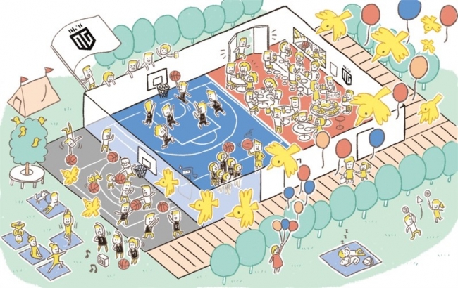 日本初の屋内・屋外バスケットボールコート併設の飲食店「SG-Park」