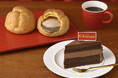 【銀座コージーコーナー】生チョコ&ムースの贅沢な味わい、 「<ガーナ>濃厚生チョコケーキ」。母の日にはピックのロゴが「haha」になって登場