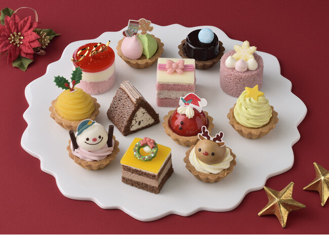 クリスマスのモチーフをかわいいプチケーキにデザインしてアソートした「クリスマスパーティー(12個入)」 クリスマスのモチーフをかわいいプチケーキにデザインしてアソートした「クリスマスパーティー(12個入)」