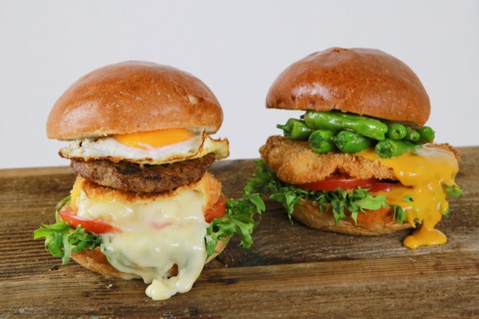 GOKU BURGERの春は食感で勝負！！サクットロッ食感の「チーズの女王カマンベールチーズカツバーガー」＆サクッしっとり食感の「ミラノ風チキンカツバーガー」2020年3月2日(月)より新発売