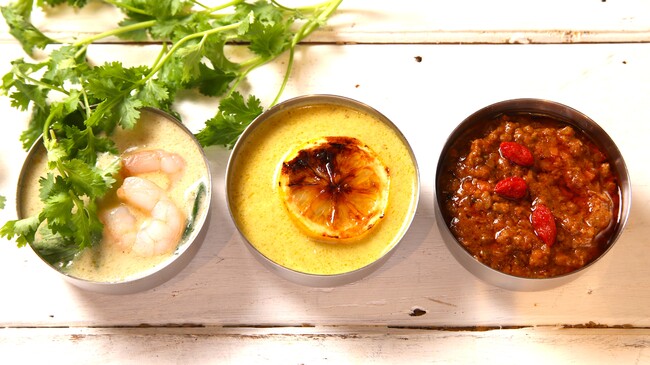 ▲スパイスカレー3種 ▲スパイスカレー3種