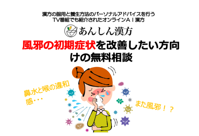 風邪の初期症状はのどの痛みや違和感が67 9 繰り返す風邪症状にお悩みの女性へ あんしん漢方が無料相談を開始 Msg株式会社のプレスリリース