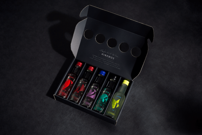 HINEMOS TASTING SET for midnight　AM0時～AM4時までの5銘柄が揃う。170ml×5本。3,980円（税・送料込み）