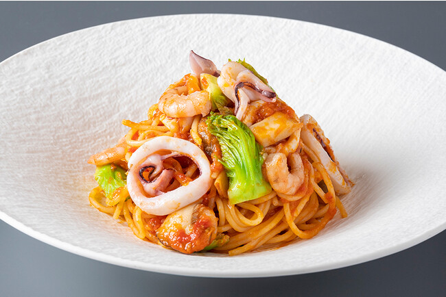 福岡県産一本槍とシバエビのトマトスパゲティ