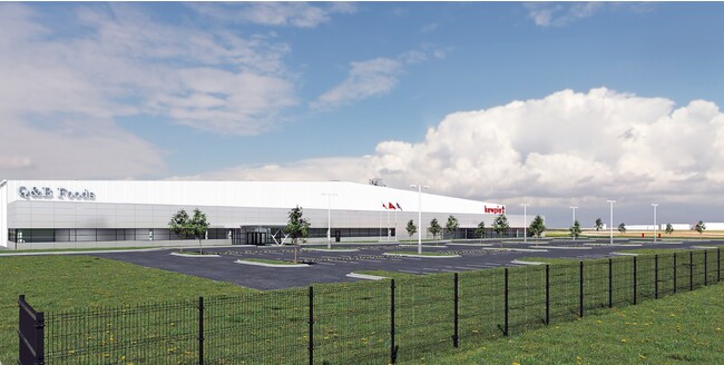 Q&B FOODS, INC. テネシー工場　完成予想パース（別角度）