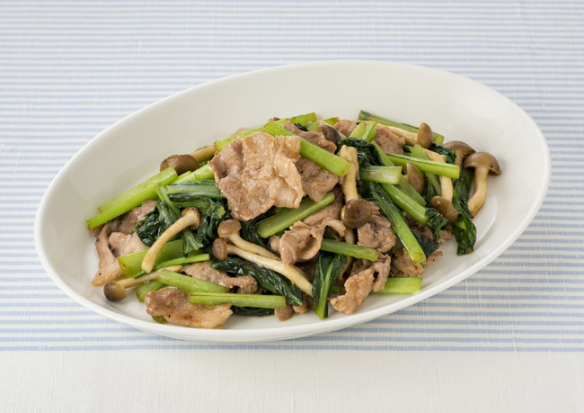 小松菜と豚肉のしょうゆ＆ペパー炒め