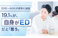 【20代~60代の男性に調査】19.1%が、自身がEDだと「思う」