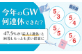 【今年のGW何連休できた?】47.5%が「最大4連休」と回答しもっとも多い結果に