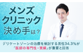【メンズクリニック決め手は?】デリケートゾーンの治療を検討する男性34.3%が「医師の専門性・実績」が重要と回答