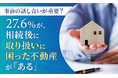【事前の話し合いが重要?】27.6%が、相続後に取り扱いに困った不動産が「ある」