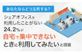 【あなたならどう活用する?】シェアオフィスを利用したことがない24.2%が「自宅で集中できないときに利用してみたい」と回答