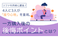 ソファ利用者に調査！4人に3人が「座り心地」を重視。一方購入後の後悔ポイントとは？