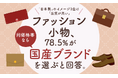 ファッション小物、78.5%が「同価格帯なら国産ブランドを選ぶ」と回答。「日本製」のイメージ1位は「品質が高い」
