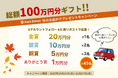 「Park Direct(パークダイレクト)」を運営するニーリー、総額100万円分ギフトプレゼントの秋季Xキャンペーン開催決定!