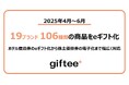 2025年4月〜6月に19ブランド106種類の商品をeギフト化