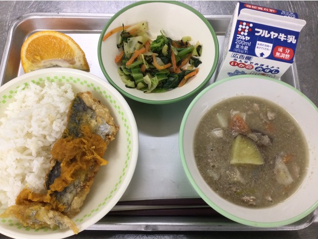 千葉県の魅力が詰まった「さわらのにんじんソースがけ、千葉の恵み和え、3種のいもの味噌汁、いよかん」