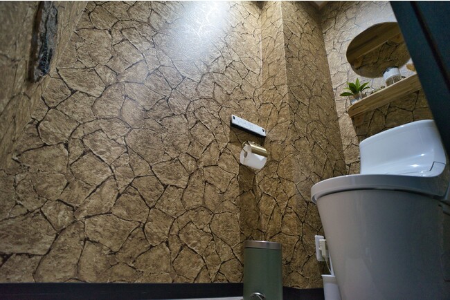 トイレの壁紙には化石が？？