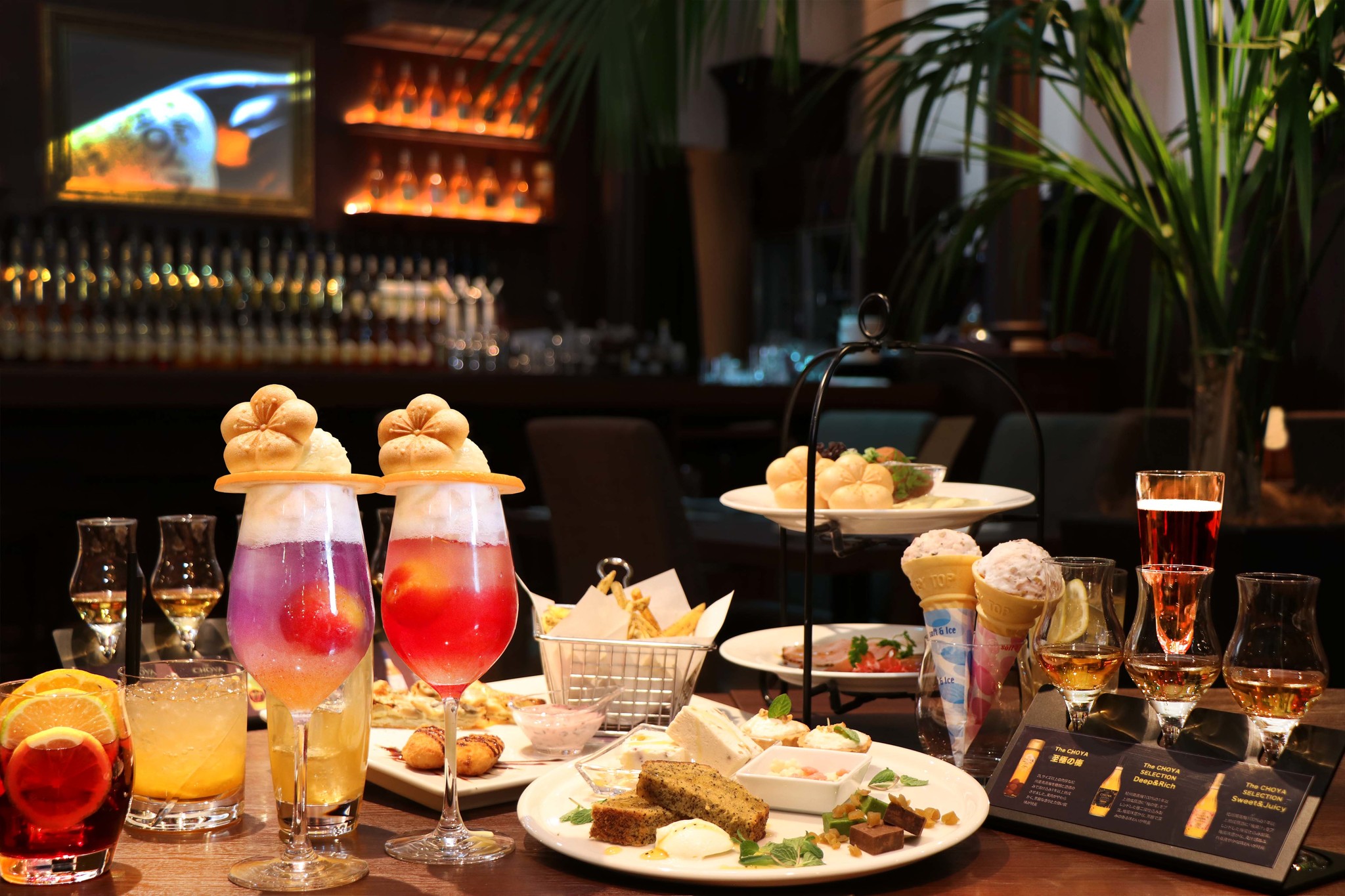 梅酒カクテル専門店 The Choya ザ チョーヤ 銀座bar モコモコ泡の梅酒カクテルクリームソーダ付き 梅 づくしアフタヌーンティー コース発売 梅酒カクテル50種類以上150分間飲み放題付き チョーヤ梅酒株式会社のプレスリリース