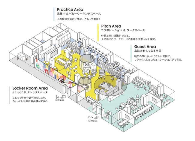 日建設計コンストラクション・マネジメント大阪オフィス「O³（オースリー）」4つのエリア