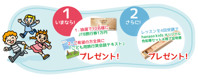 オンライン英会話スクール Hanaso Kids ルックjtb ファミリーにうれしいのお申込特典として19年度も採用 株式会社アンフープのプレスリリース