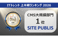 商用版CMS SITE PUBLIS、「ITトレンド上半期ランキング2026」CMS 大規模部門で1位を獲得