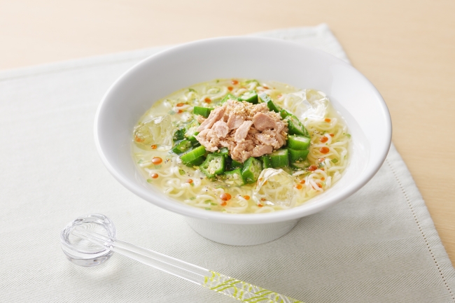 シーチキンのネバトロ酢辣冷やし麺