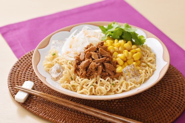 はごろも煮のエスニック風冷やしあえ麺