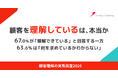 顧客理解のわかったつもり問題・・・67.0%が「理解できている」と回答する一方、63.6%は「何を求めているかわからない」