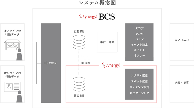 顧客のブランド理解・支持を解析・可視化して促進する「Synergy!BCS」の概念図