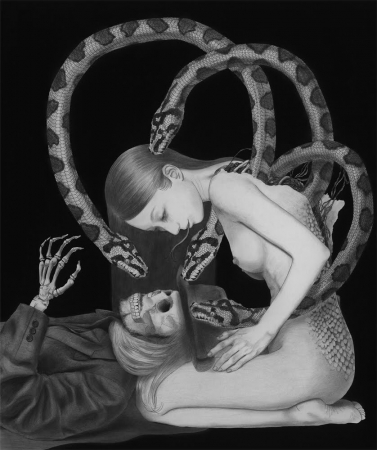 骸骨男と蛇女