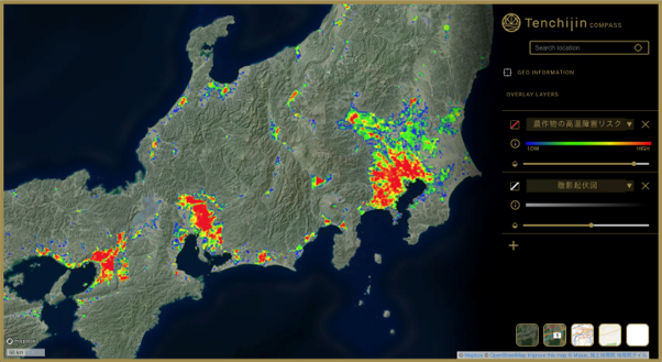 Jaxaベンチャー天地人 無料体験できる土地評価エンジン 天地人コンパス Demo に 世界中のピンポイントの分析に便利な地表面温度や降水量データを追加 株式会社天地人のプレスリリース