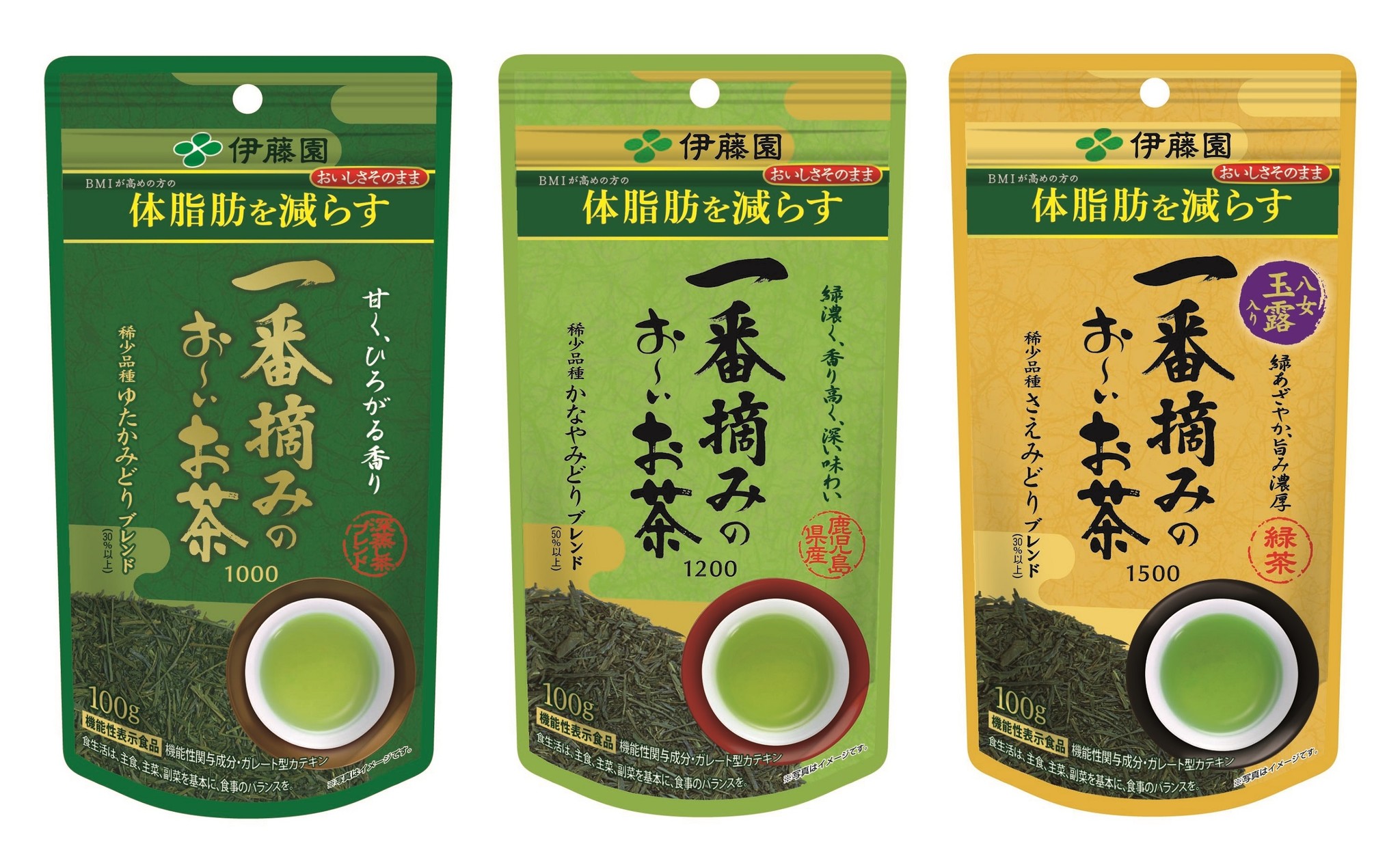 伊藤園 一番摘みのおーいお茶 1200 100g×4袋 機能性表示食品