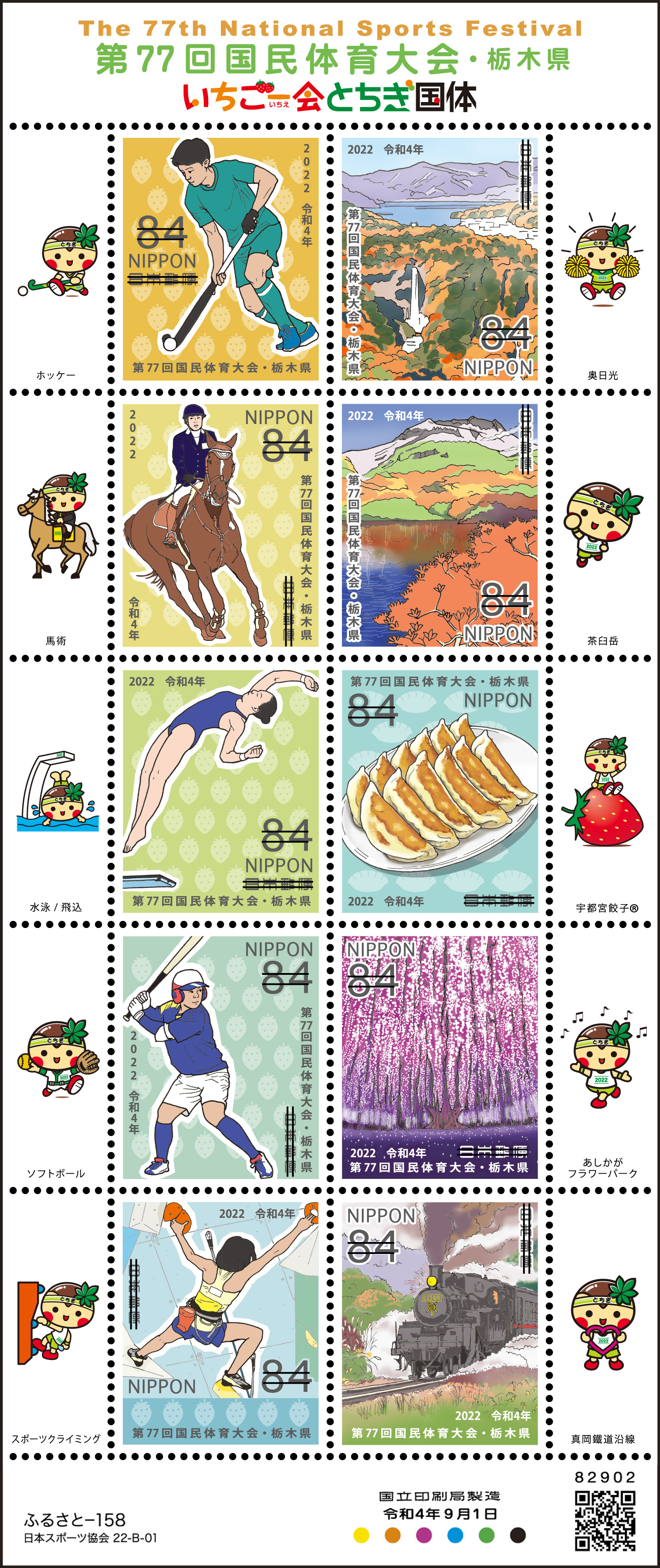 ふるさと切手「第77回国民体育大会（栃木県）」の発行｜日本郵便の