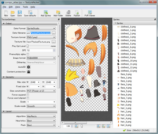 2dスプライトアニメーションデータ作成ツール Optpix Spritestudio Ver 5 1 0公開のお知らせ 株式会社ウェブテクノロジ コムのプレスリリース