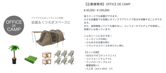 OFFICE DE CAMPスクリーン画面