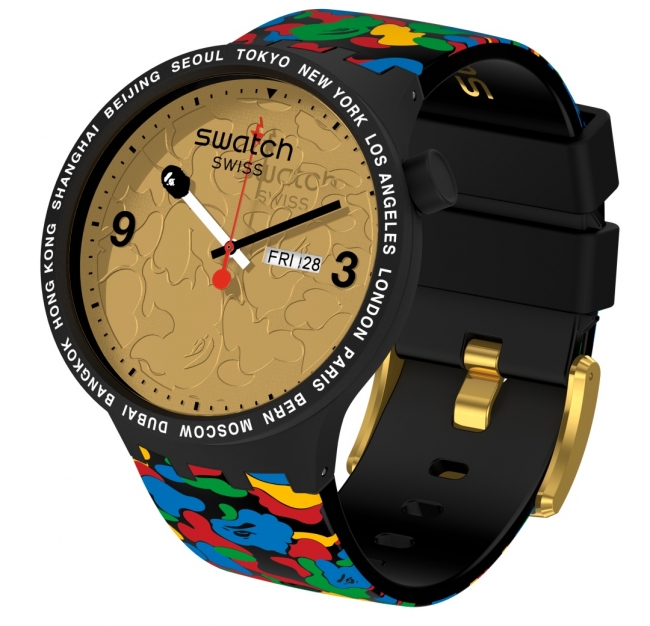 時計[数量限定]SWATCH X BAPE 東京ホワイトマルチカモ