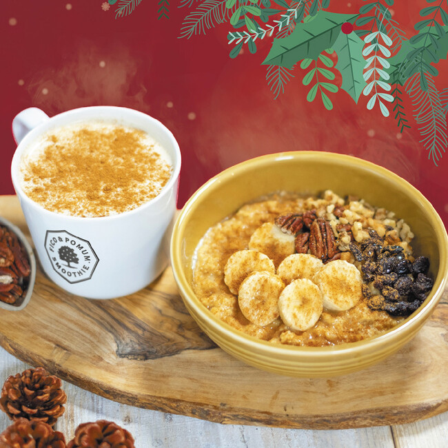 「エッグノッグ オートミールホットスムージーボウル」と「エッグノッグホットスムージー」 「エッグノッグ オートミールホットスムージーボウル」と「エッグノッグホットスムージー」