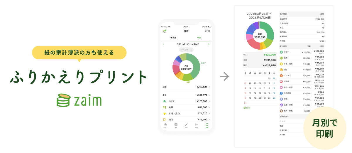 記録はアプリ 振り返りは紙 のダブル使いで家計改善をサポート 家計簿を印刷 ふりかえりプリント 出力機能を公開 株式会社くふうカンパニーのプレスリリース