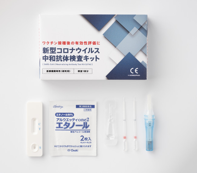 Medomics社製「新型コロナウイルス中和抗体検査　個別キット」内容物