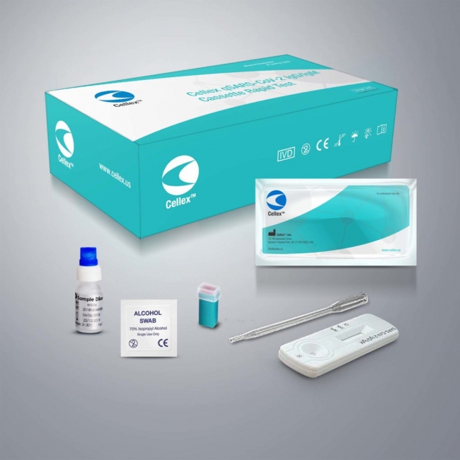 Cellex社製「qSRAS-CoV-2 IgGIgM Cassette Rapid Test」