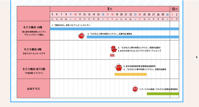 エビフェス!横浜 「海老の日(R)」月間スケジュール エビフェス!横浜 「海老の日(R)」月間スケジュール