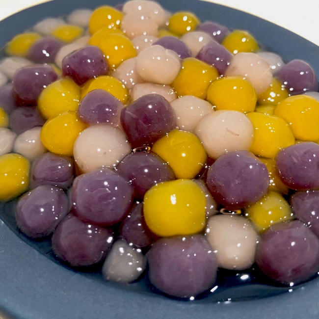 タロ芋 さつま芋 紫芋を原料とした秋にぴったりのタピオカ 芋丸 を販売開始 株式会社マルイ物産のプレスリリース