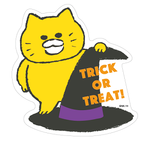 ハロウィンデザインのノラネコぐんだん特大ステッカ　(C)工藤ノリコ／白泉社