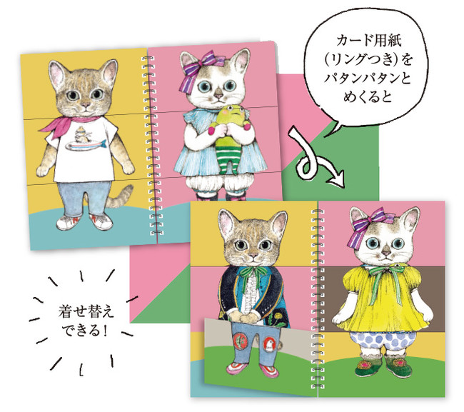 大反響につき発売前重版も ヒグチユウコ最新刊 ファッションマジック が8 3発売 人気の猫たちを 自由自在に好みのファッションに変身させて遊べる仕かけ絵本 株式会社白泉社のプレスリリース