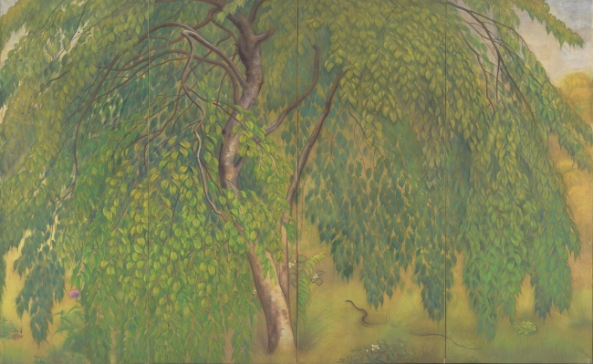 山口華楊《葉桜》1921年 絹本彩色 168.7×273.5cm