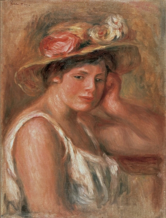 ピエール＝オーギユスト・ルノワール《帽子の娘》1910年 油彩・キャンヴァス 52×39.5cm