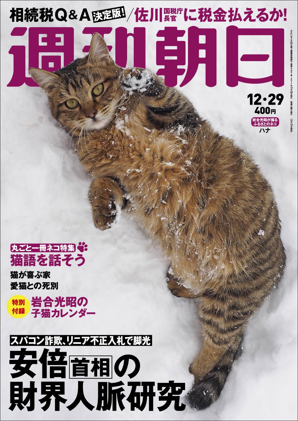 史上初 週刊朝日 が丸ごと一冊ネコ特集 株式会社朝日新聞出版のプレスリリース