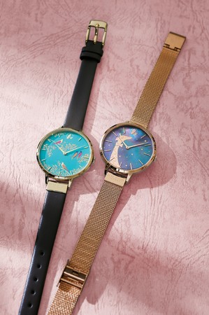 ＜サラミラーロンドン＞腕時計 （左）ツバメ 17,600円　（右）キリン 19,800円