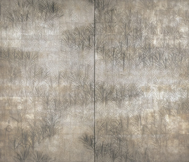芒野図屏風 鈴木帰一筆 千葉市美術館蔵 芒野図屏風 鈴木帰一筆 千葉市美術館蔵